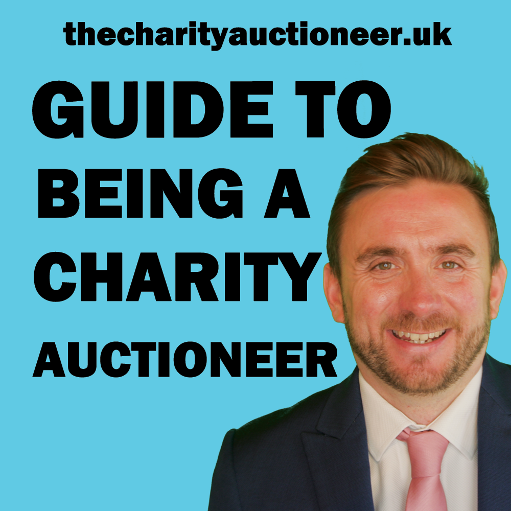 thecharityauctioneer.uk blog graphic titled Guide To Being a Charity Auctioneer with a headshot of a man in a suit thecharityauctioneer.uk blog graphic titled Guide To Being a Charity Auctioneer with a headshot of a man in a suit