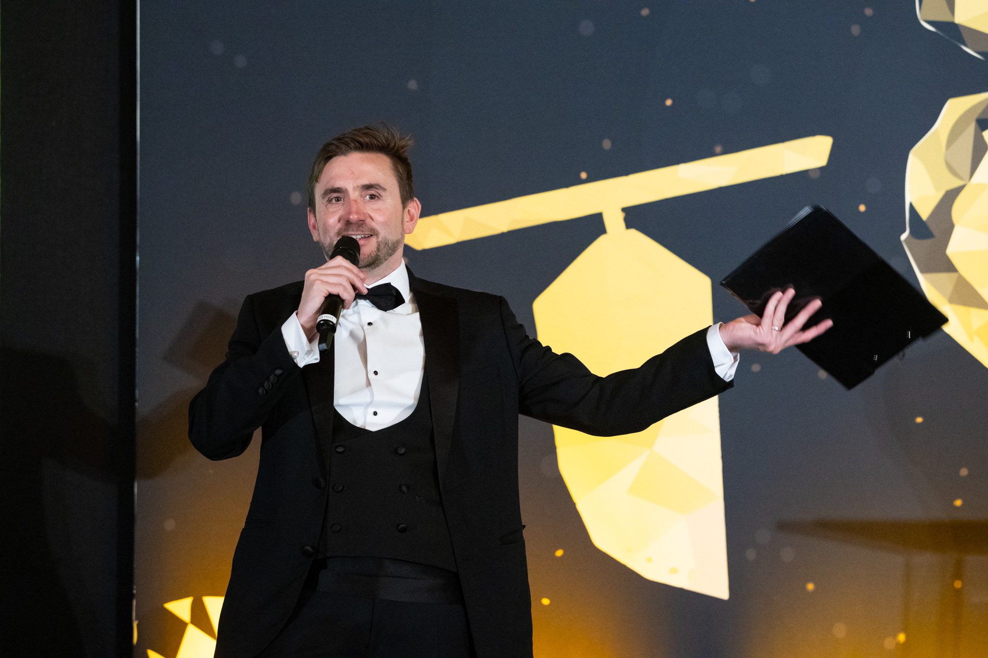 Event host Kevin Durham hosting the Digital Transformation Awards dinner.