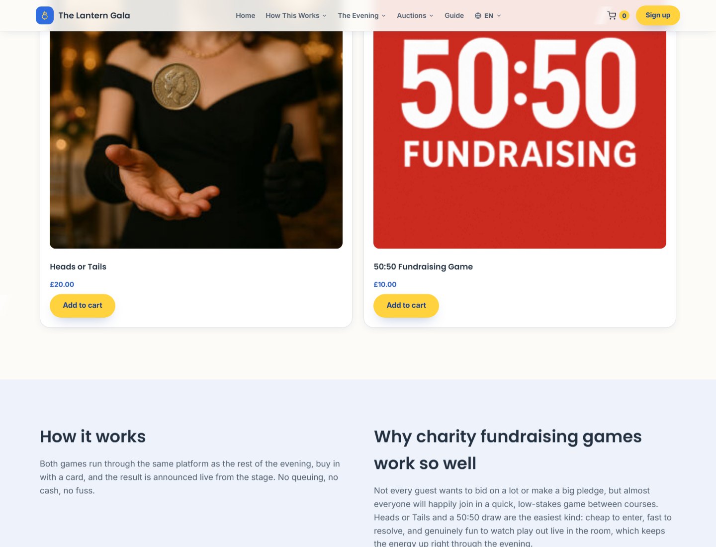 Fundraising games to lift the room between courses