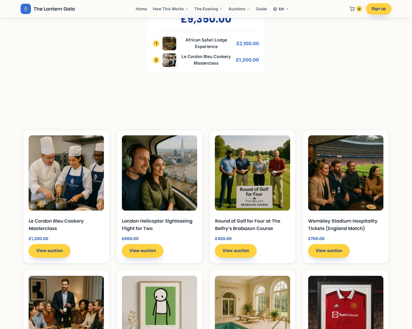 The silent auction, bid from any phone in the room